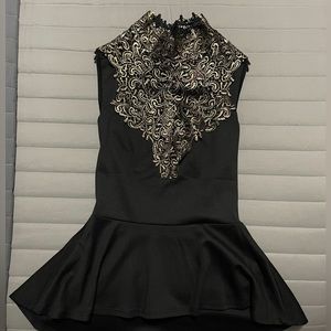 Bebe Black and gold blouse